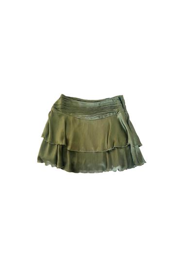 FALDA CON VOLANTES VERDE