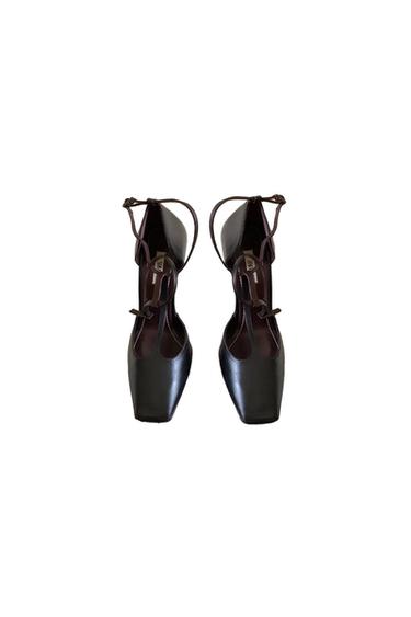 ZARA LEATHER HEELS, NEW, SIZE 39.
