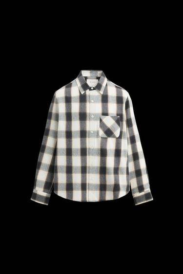 Zara PLAID SHIRT - Ecru - Image 0