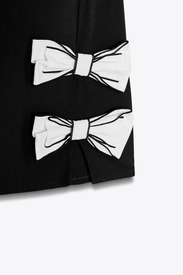 MINI DRESS WITH BOWS - Black by Zara - Image 8