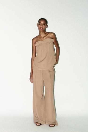 PALAZZO TROUSERS - Light brown by Zara