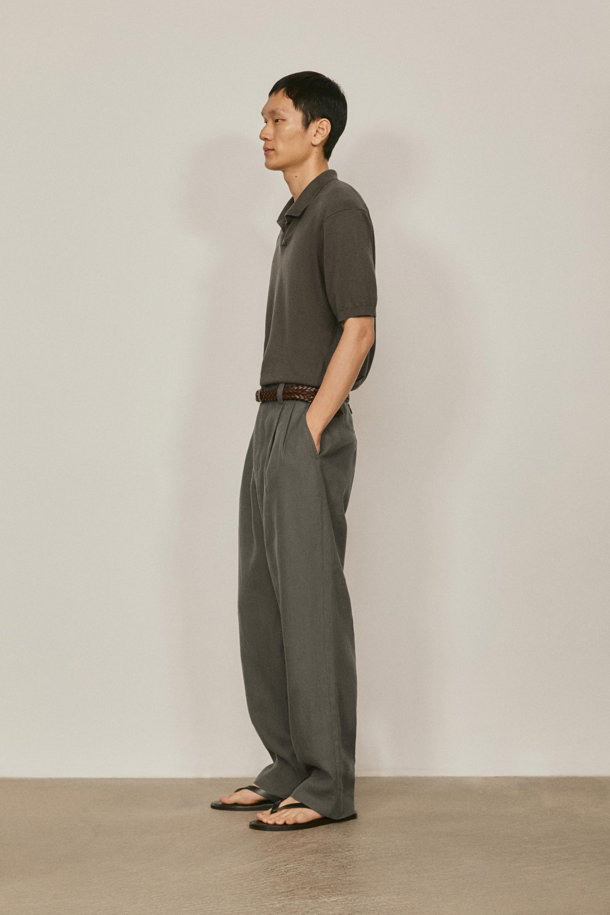 Cotton and linen knit polo sweater - LIMITED EDITION