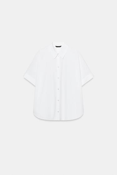 CHEMISE POPELINE MANCHES COURTES - Blanc de Zara - Image 7