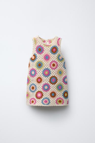VESTIDO PUNTO CROCHET - Multicolor de Zara