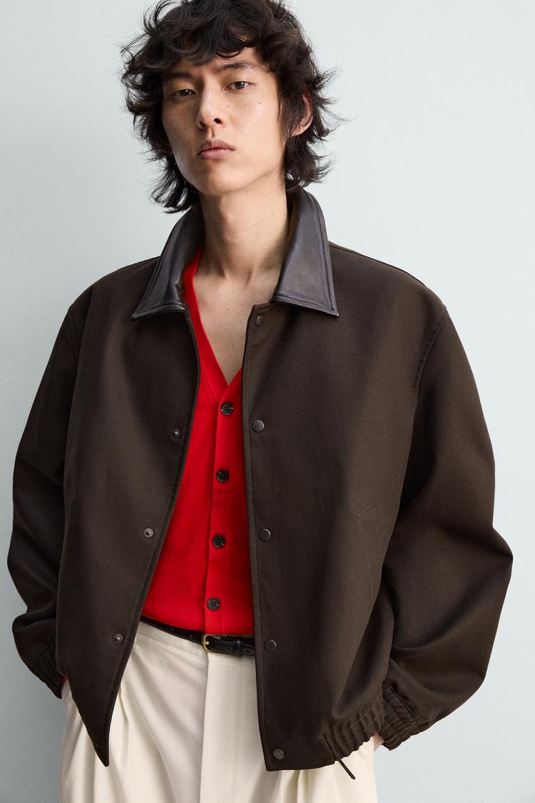 ZARA RELAXED FIT CONTRAST COLLAR JACKET