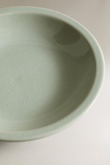 ASSIETTE CREUSE GRÈS ÉMAILLÉ - Vert d'eau de Zara - Image 2