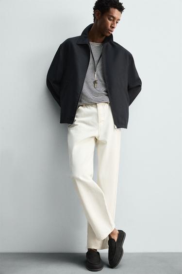 WOOL ZIP-UP OVERSHIRT - Navy blue by Zara - Image 4