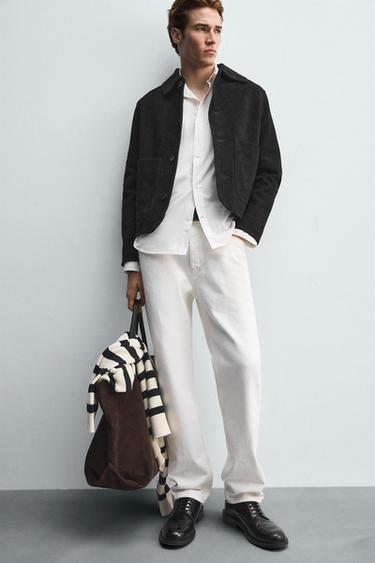VESTE EN CUIR SUÉDÉ - Noir de Zara - Image 5