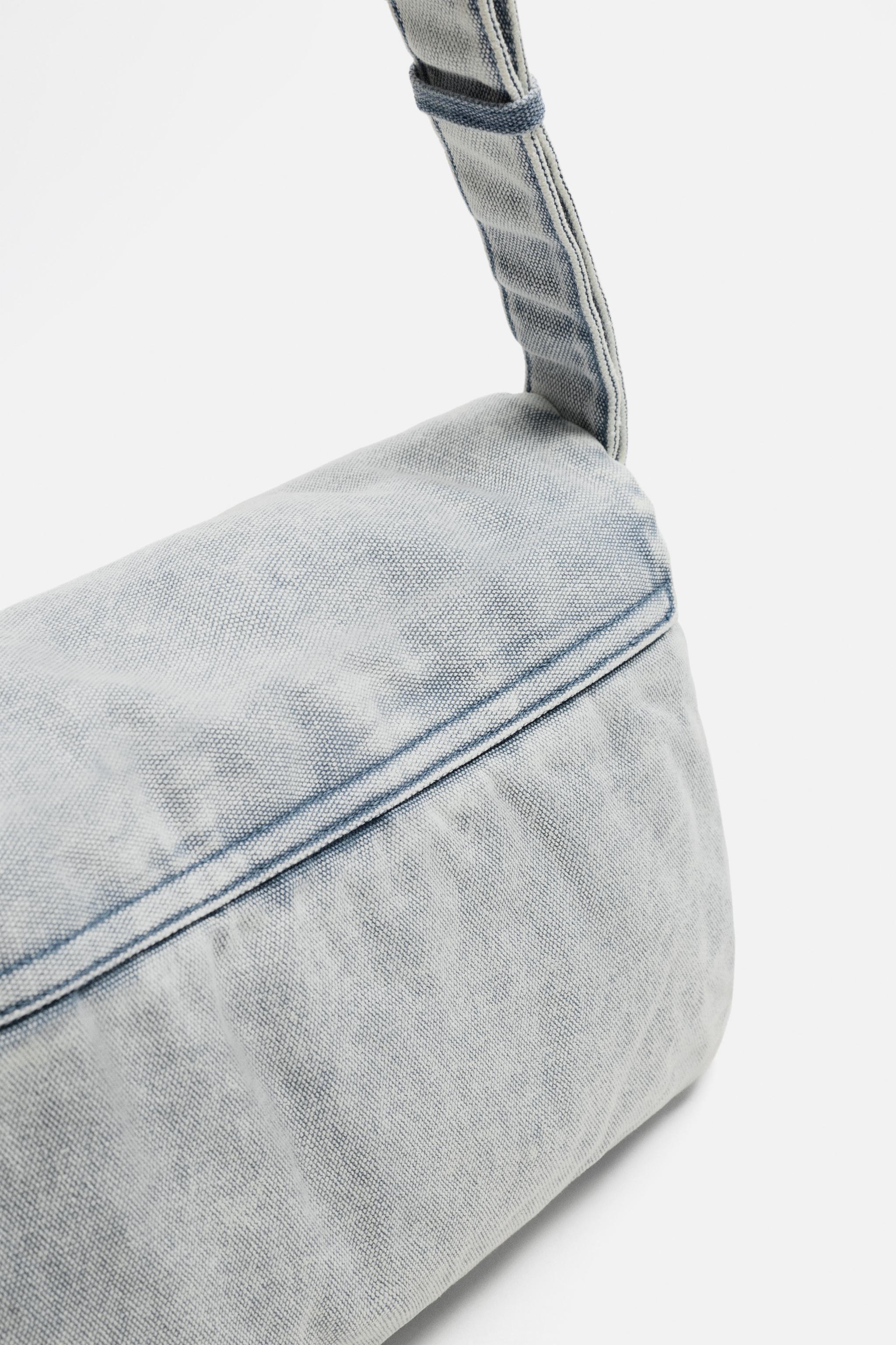 WASHED-EFFECT DENIM CROSSBODY BAG - Blue | ZARA Canada