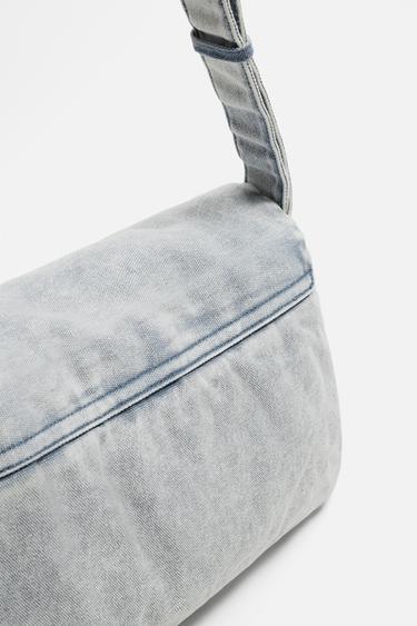 WASHED-EFFECT DENIM CROSSBODY BAG - Blue by Zara - Image 2