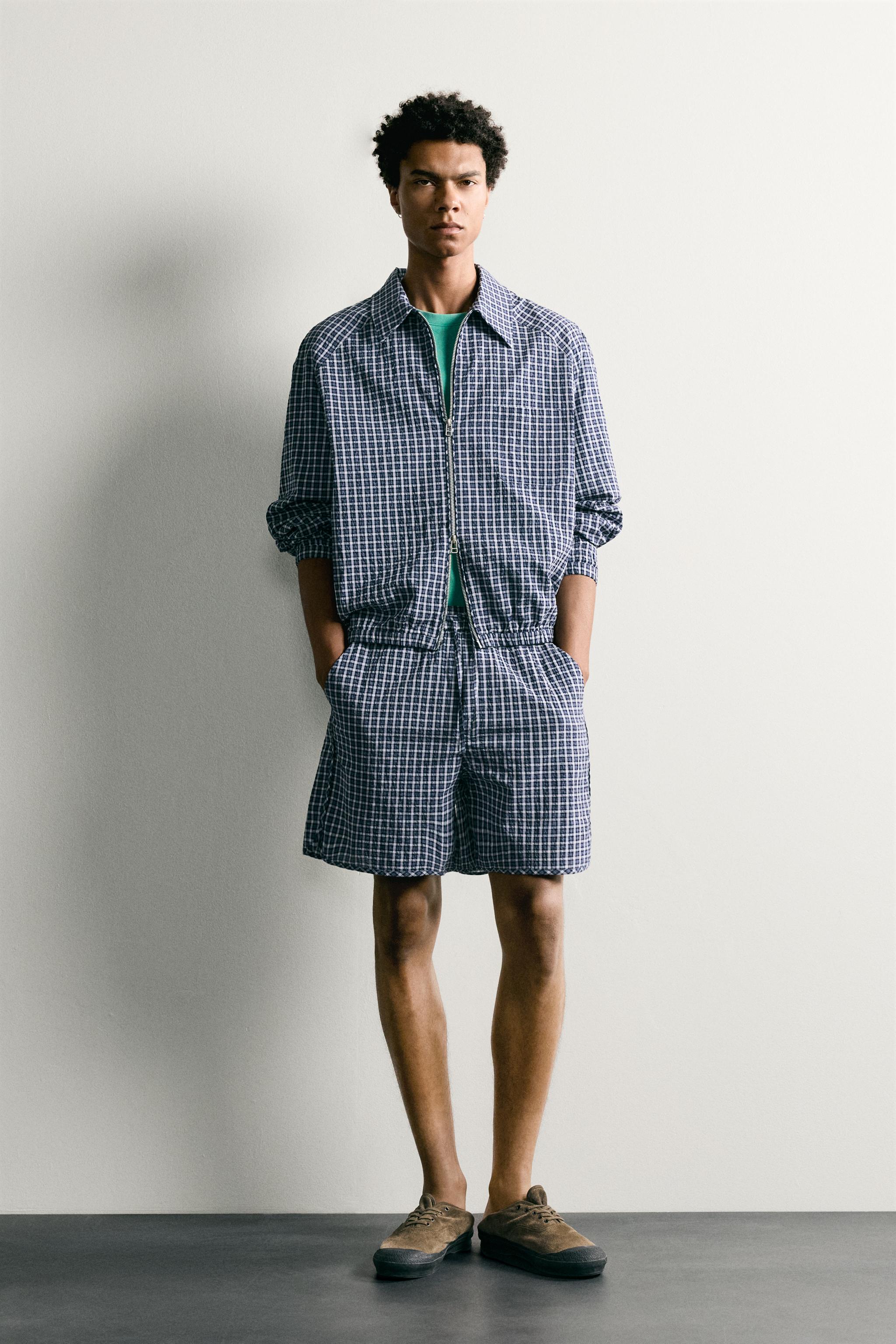 TEXTURED CHECK SHORTS