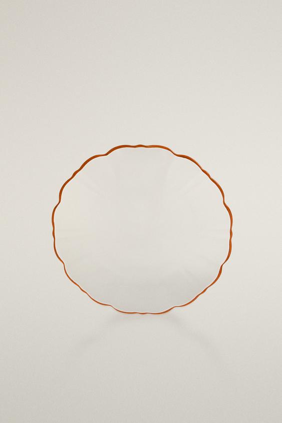 GLASS DESSERT PLATE WITH RIM - Orange by Zara - Image 0