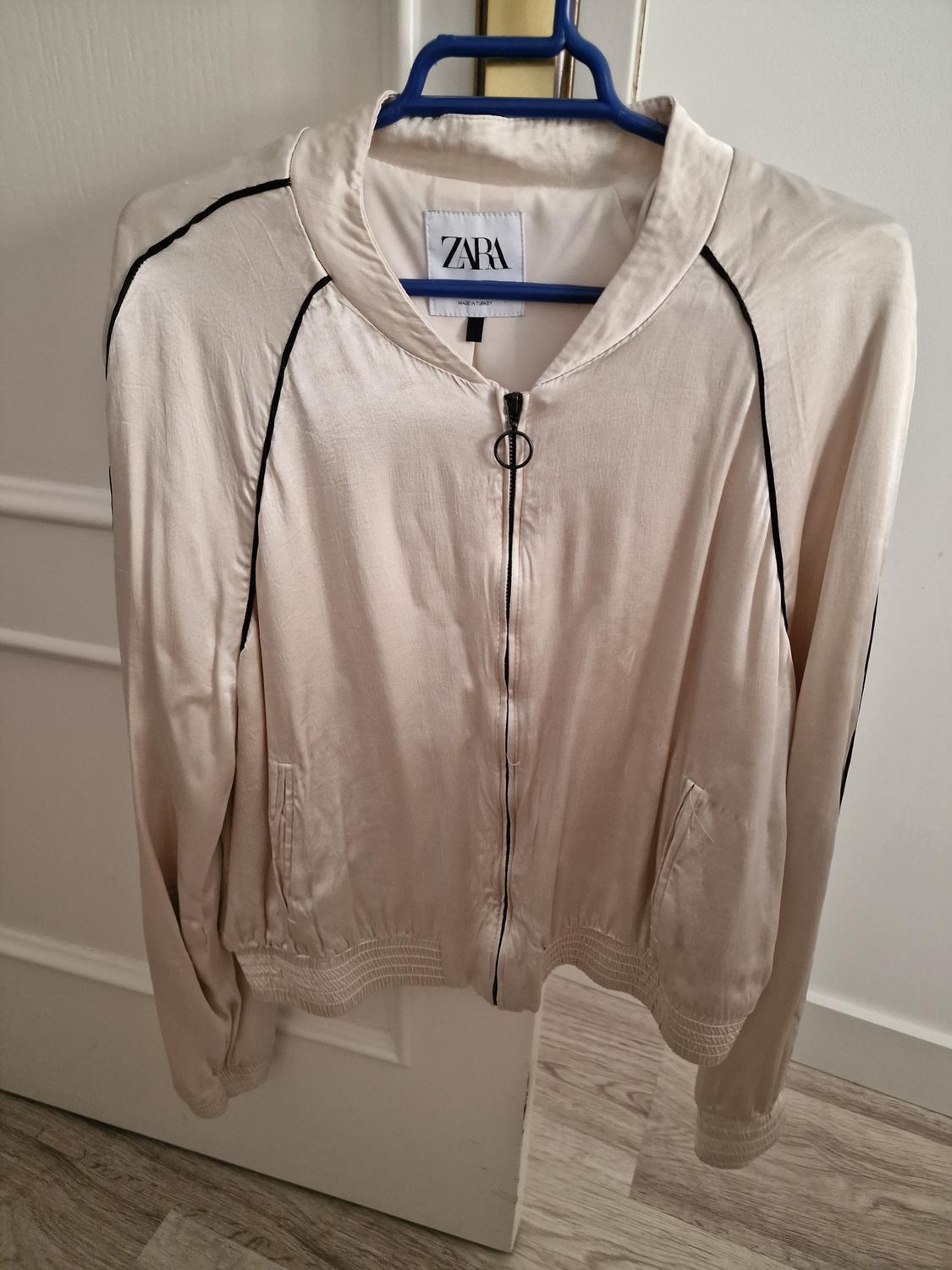 SATIN BOMBER JACKET WITH PIPING
