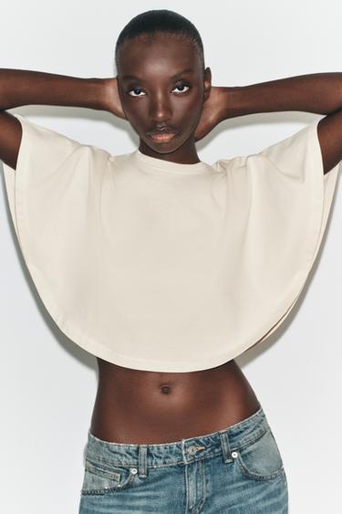 FADED-EFFECT CAPE TOP - Yellow by Zara - Image 1