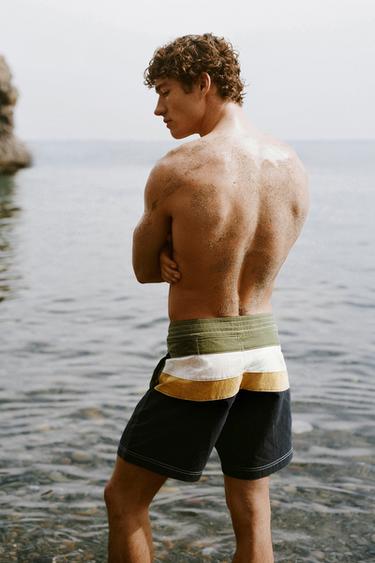 LONG STRIPED SWIMMING TRUNKS - various by Zara