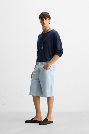 BAGGY FIT DENIM BERMUDA SHORTS - Light blue by Zara - Image 3