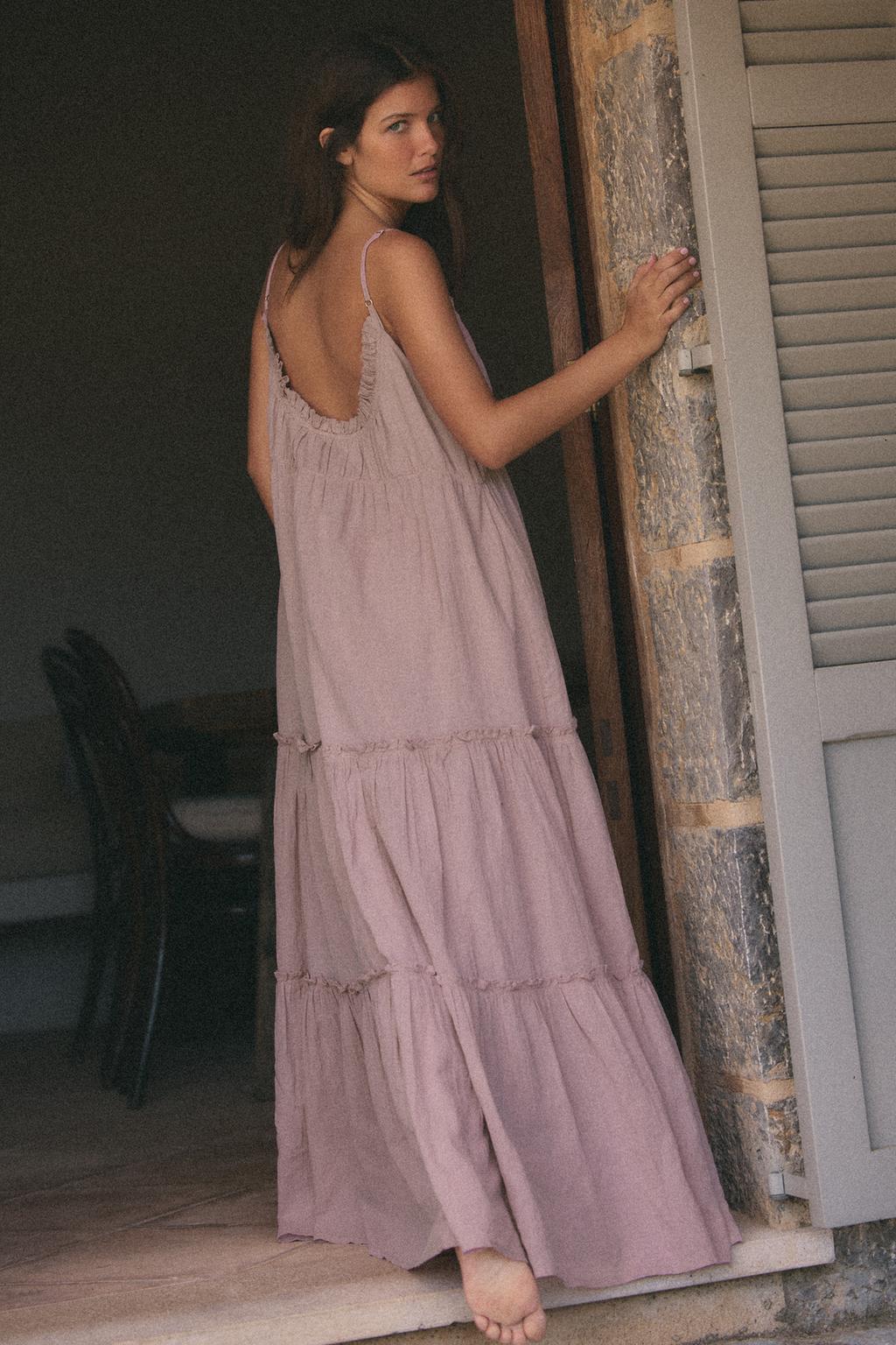 RUFFLED CHIFFON MIDI DRESS - image 2