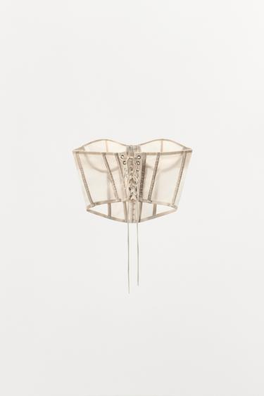 CORSET À ARCEAUX AVEC NŒUD - Écru de Zara - Image 5