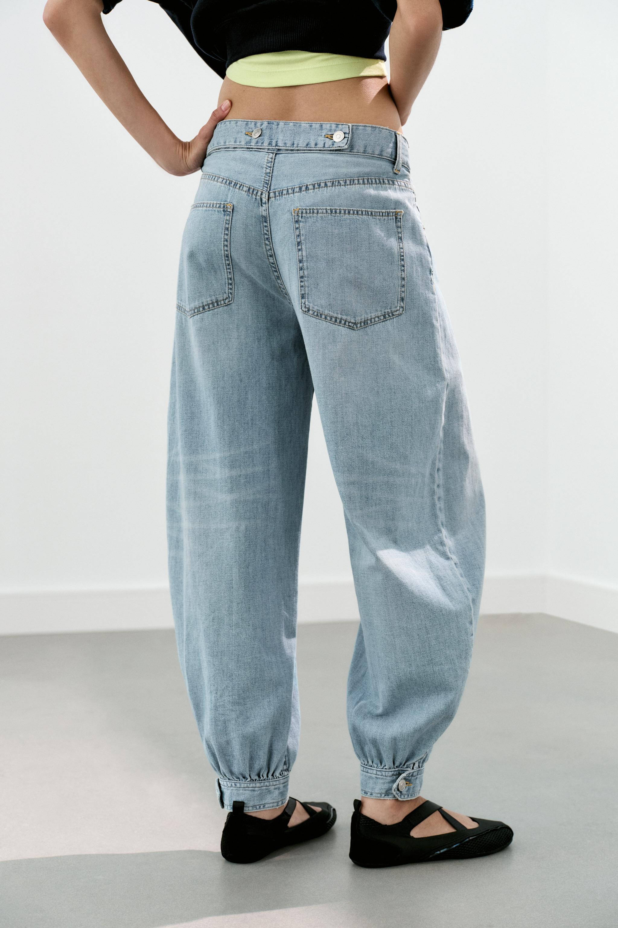 Zara Trf Orta Bel Balon Paça Jean görsel 5