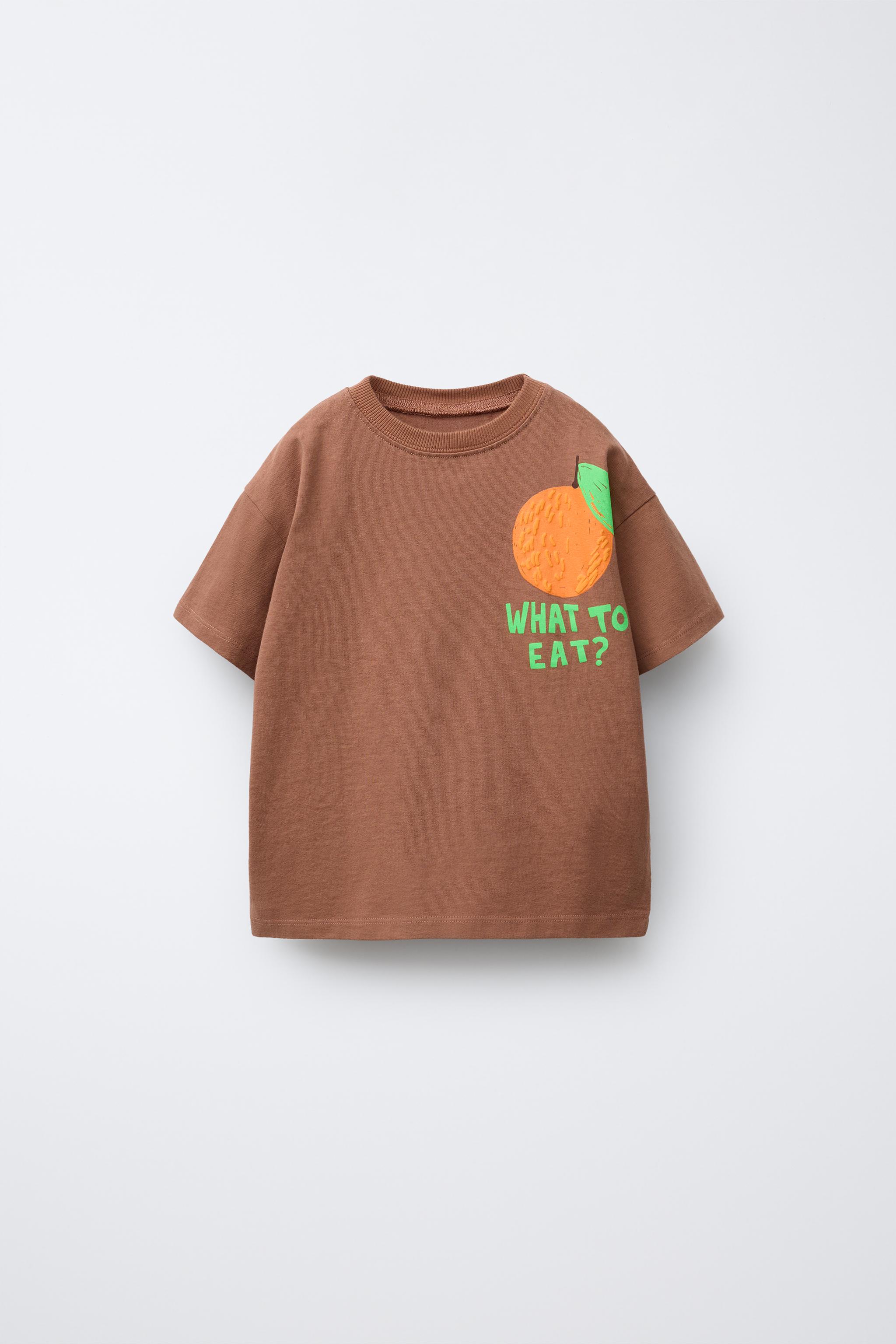 FRUIT PRINT T-SHIRT - Light brown | ZARA United States