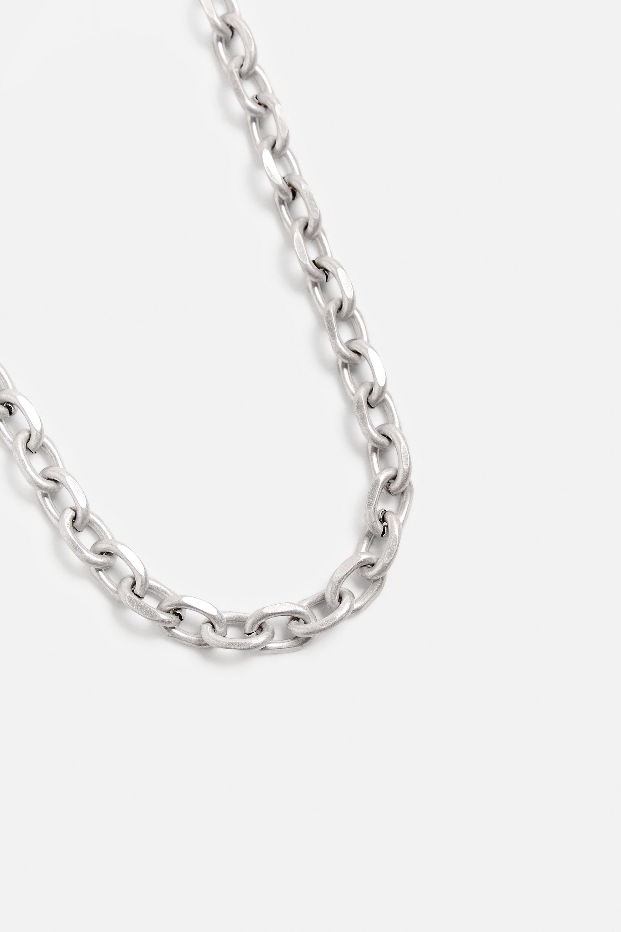 【ZARA】リンクネックレス シルバー | 1012/322/808 LINK NECKLACE - Silver | ZARA United States