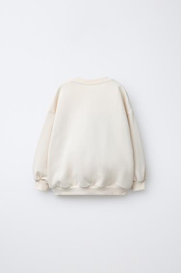 SWEAT POCHE CROCHET - Écru de Zara - Image 1