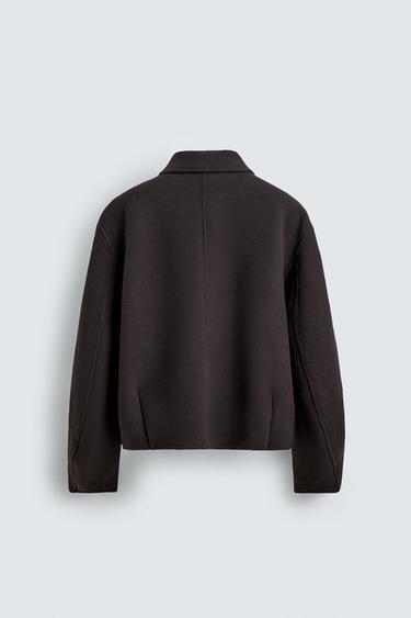 BOXY FIT WOOL BLEND JACKET - Dark brown by Zara - Image 8