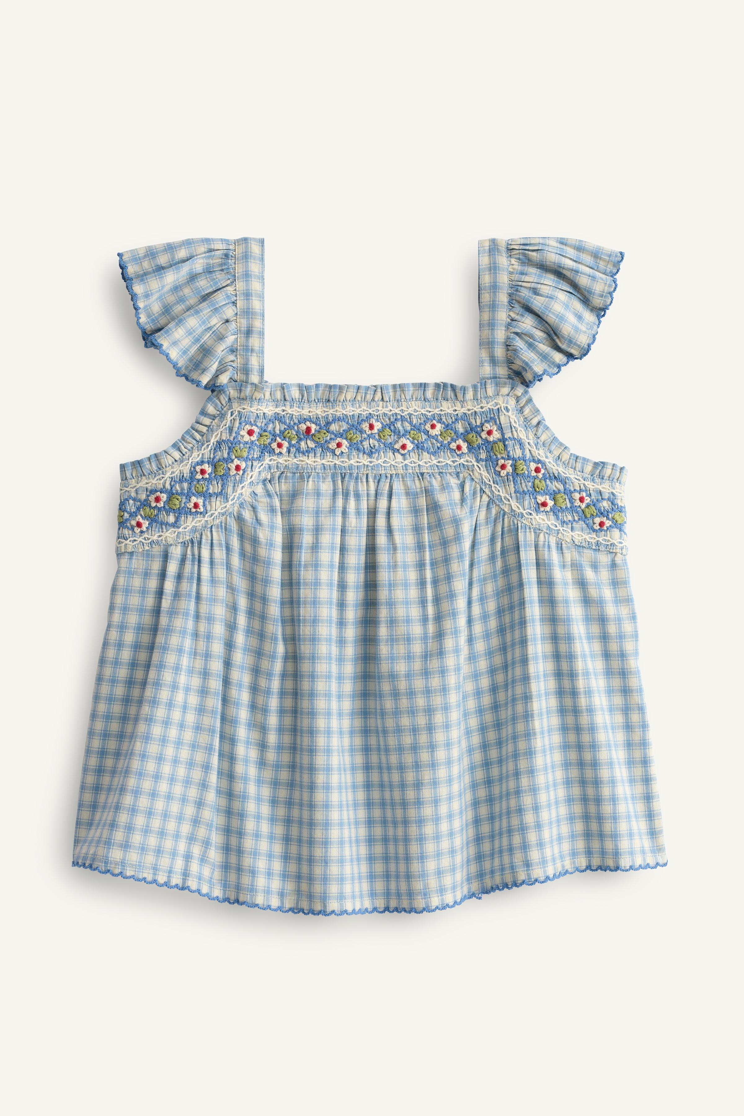 LIMITED EDITION PLAID EMBROIDERED TOP