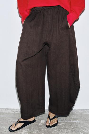 PANTALON TEXTURÉ À VOLUME ZW COLLECTION - Marron de Zara - Image 2