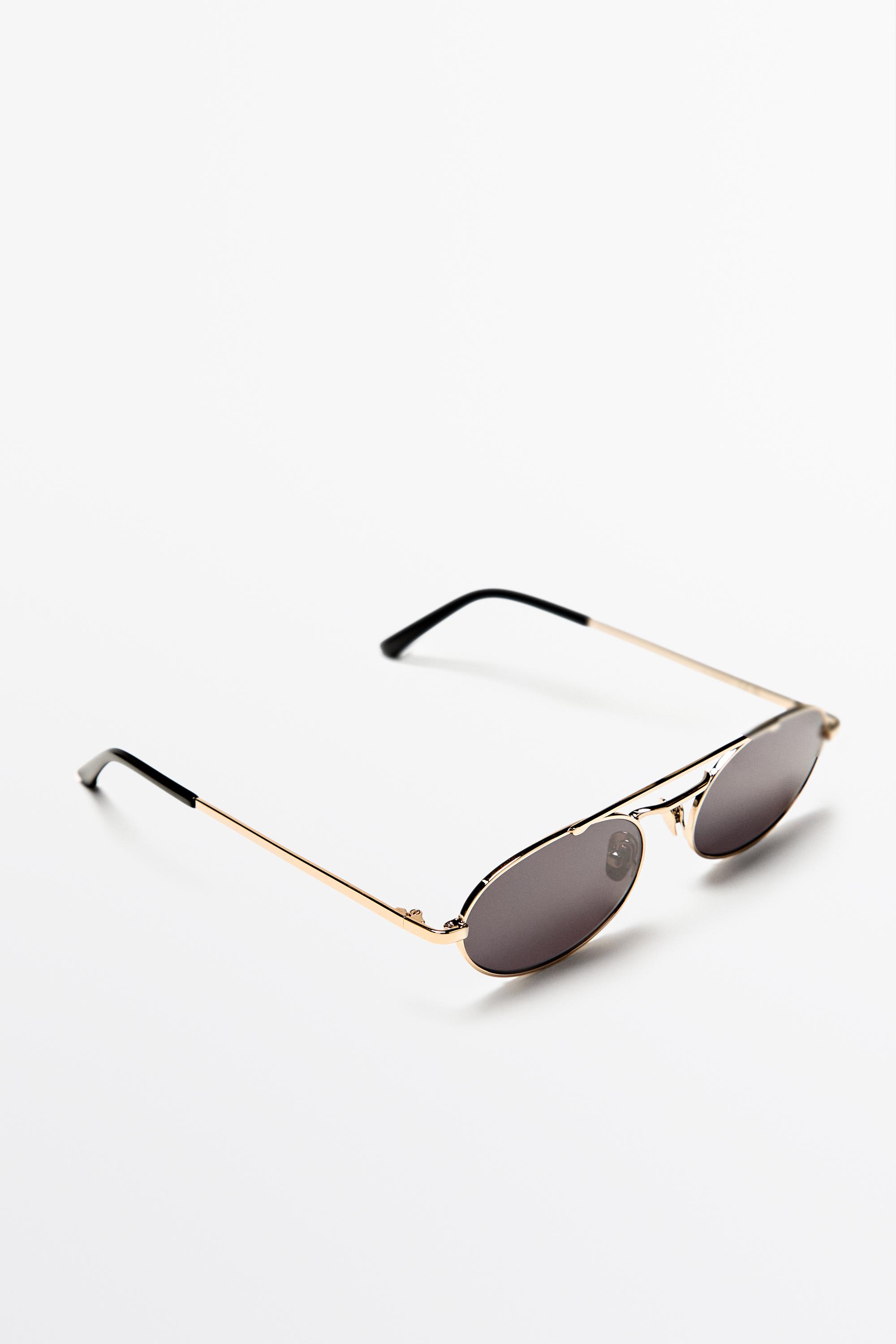 Double bridge oval sunglasses