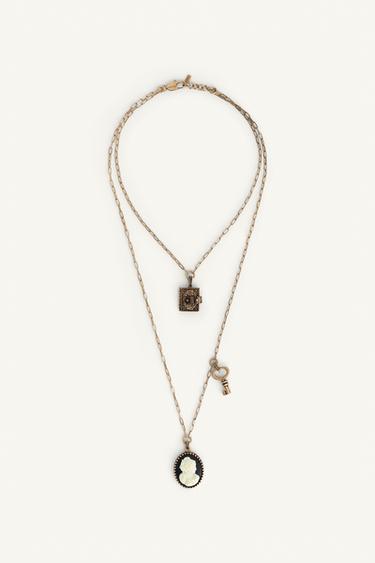 Zara LIMITED EDITION CHARM NECKLACE - Aged gold