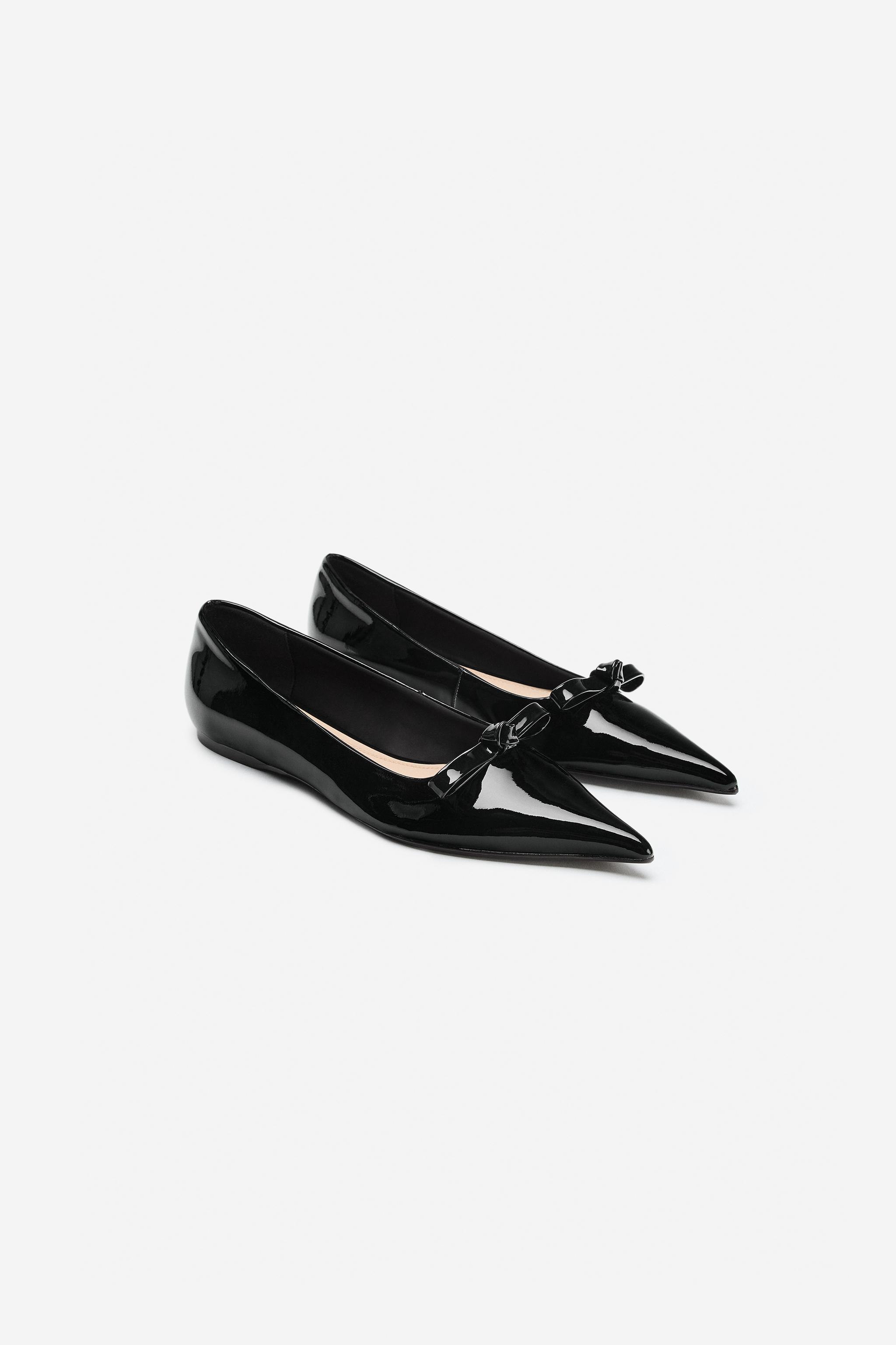 LEATHER BOW BALLET FLATS - THE ITEM