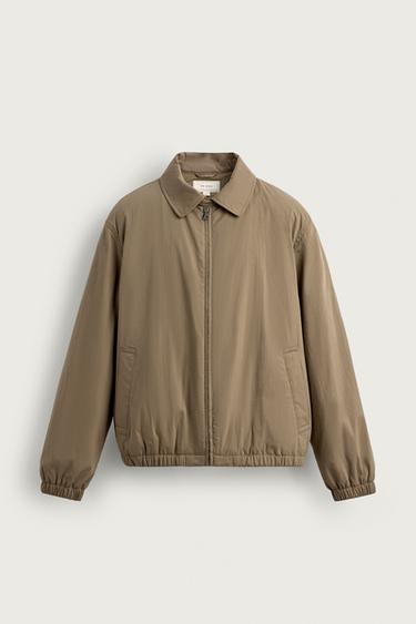 Zara TECHNICAL PADDED JACKET - taupe brown