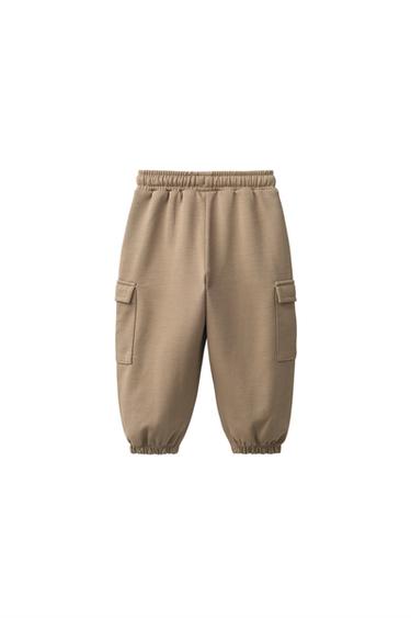 INTERLOCK CARGO JOGGER PANTS — Brown / Taupe 2