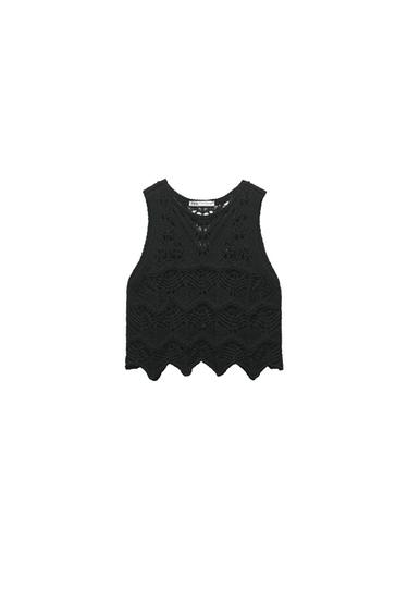 POINTELLE KNIT TOP