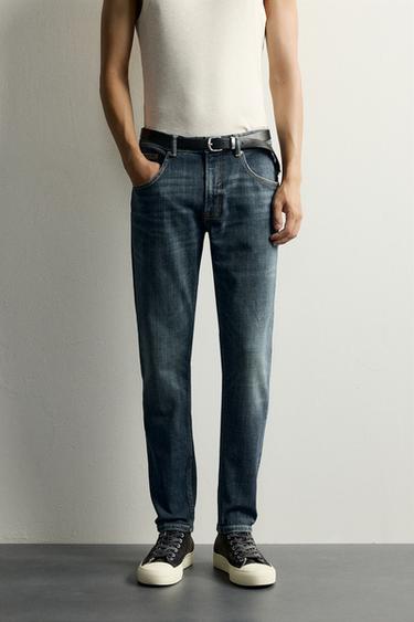 SKINNY FIT JEANS - Blue / Green by Zara