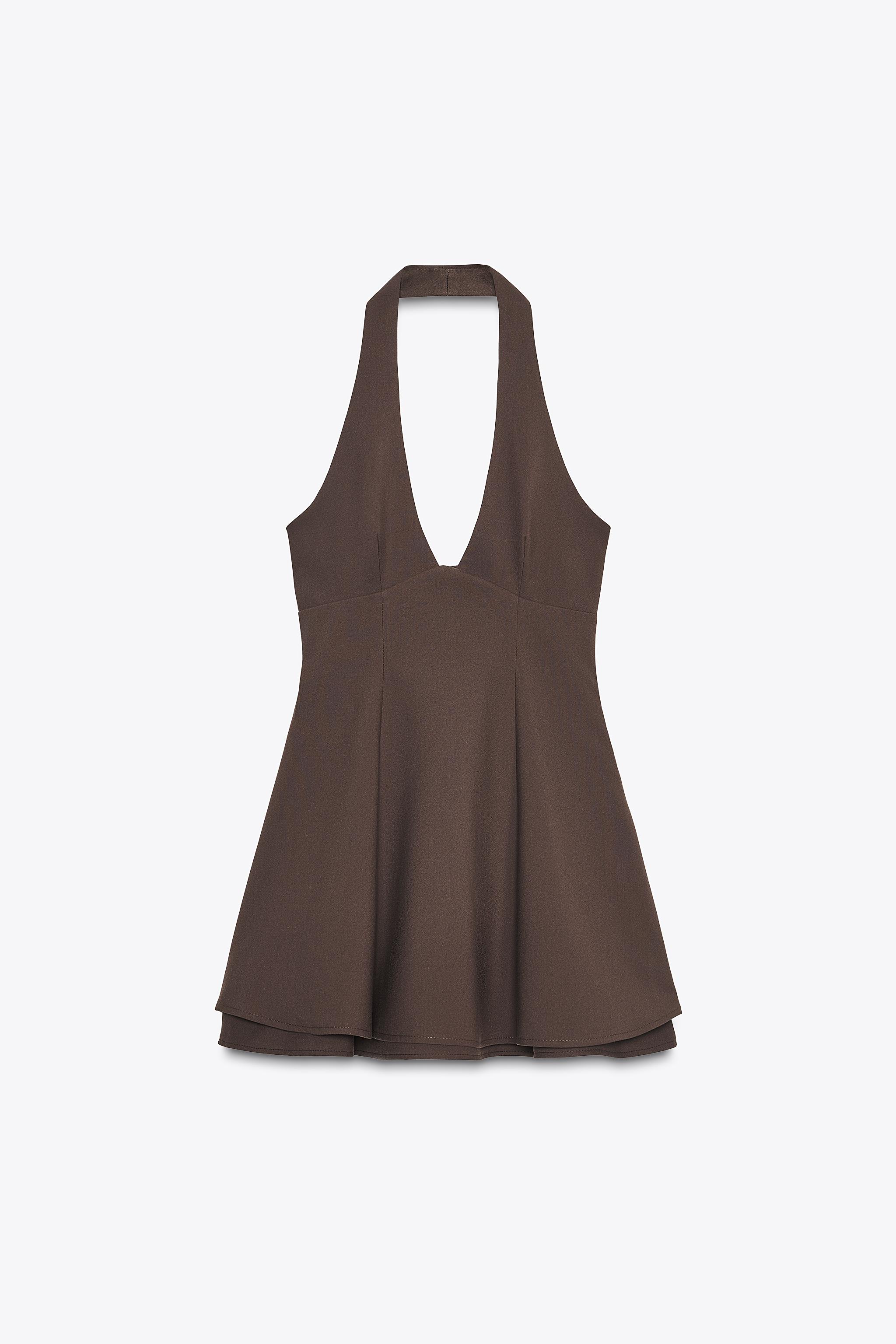 HALTER TWO-LAYER DRESS - Red | ZARA Thailand