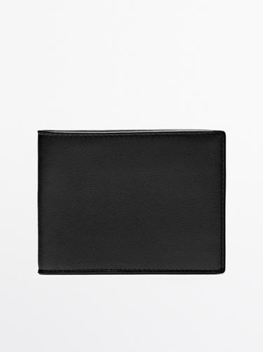 Cartera apaisada monedero piel napa - Negro de Zara - Imagen 0