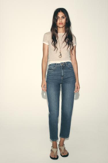 JEANS Z.01 MOM FIT COMFORT TIRO ALTO - Azul / Verde de Zara