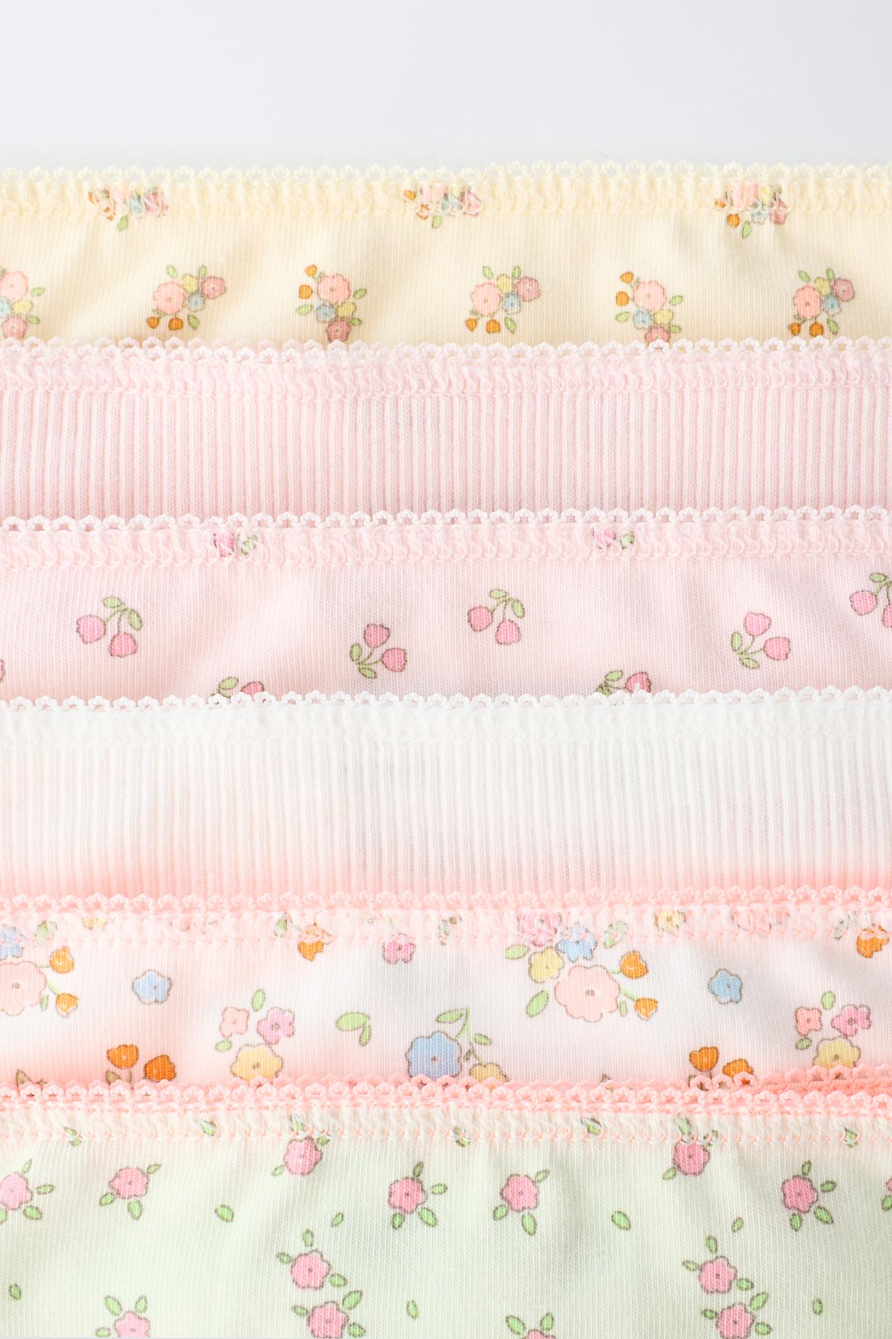 1 1/2-6 YEARS / SIX-PACK OF FLORAL UNDERWEAR — Multicolored