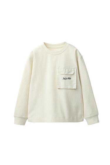 CAMISETA WAFFLE BOLSILLO - Crudo de Zara