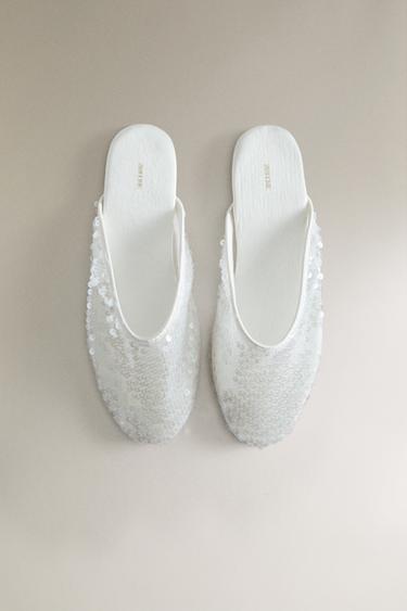 SEQUINNED MULE SLIPPERS - White by Zara - Image 2