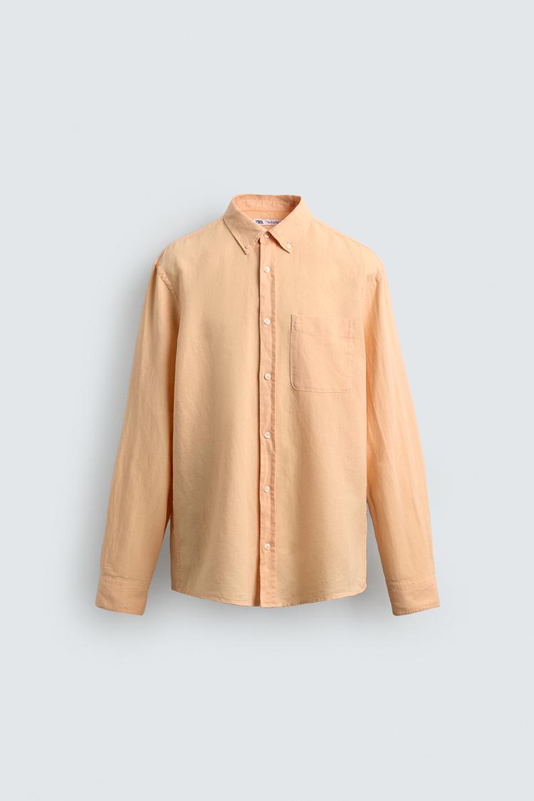 ZARA REGULAR FIT LINEN/COTTON SHIRT