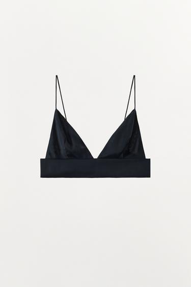 برا ليت ساتان بقصة مثلثية - أزرق ليلي الخاص بـ Zara