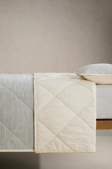 ÉDREDON ENFANT COTON RAYURES - Bleu de Zara - Image 2