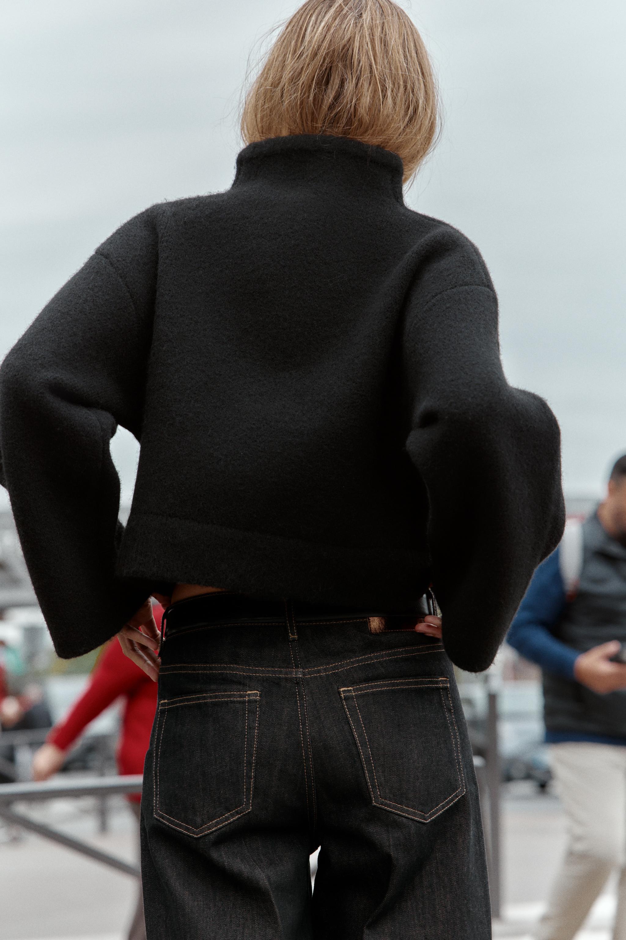 WRAP KNIT BOMBER JACKET