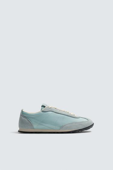 LEATHER TRAINERS - Blue by Zara