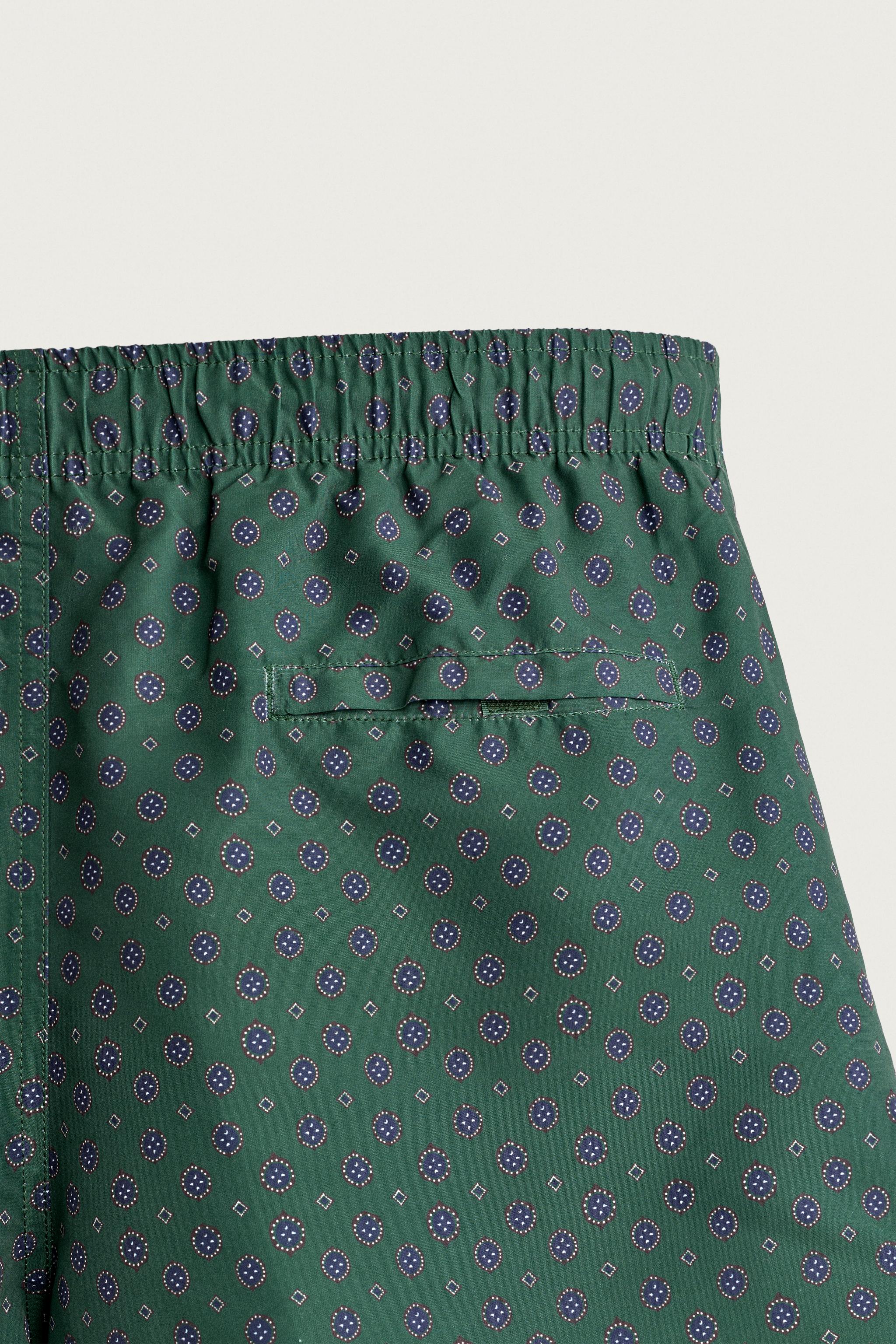 GEOMETRIC PRINT MID-LENGTH SWIM TRUNKS