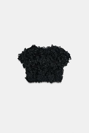 TEXTURED KNIT TOP - Black by Zara - Image 6
