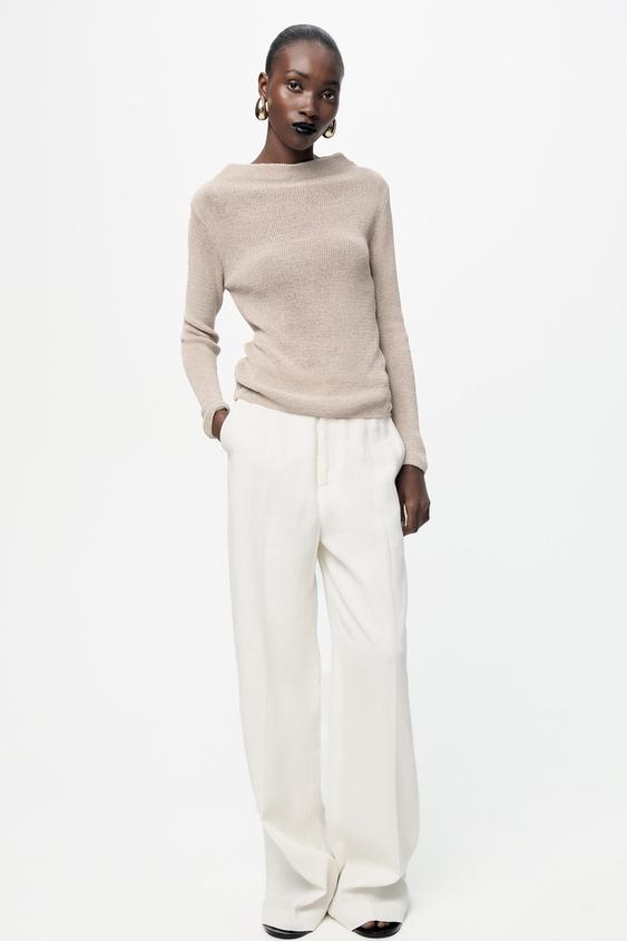 PLAIN TEXTURED KNIT SWEATER - Sand | ZARA United Kingdom